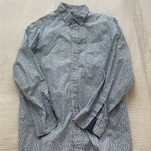 Club Room Blue Casual Button Down Shirt